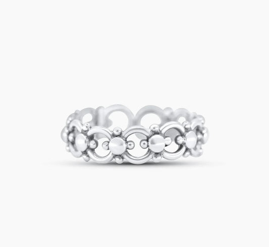Filigree Stackable Band 925 Silver Ring.