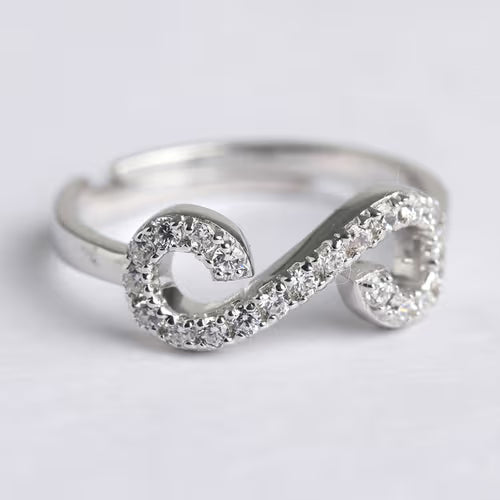 Adjustable Silver Infinity Ring