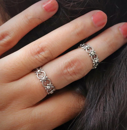 Filigree Stackable Band 925 Silver Ring.
