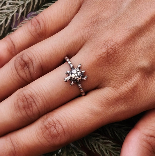 925 Sterling Silver Tortoise Ring